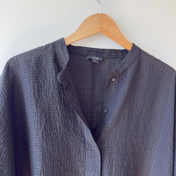 COS Granddad Collar Relaxed Exaggerated Silhouette Oversized M in Black - Picture 7 of 9